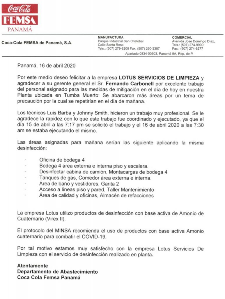 Servicio de desinfección y sanitización en Panamá